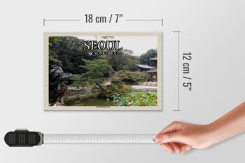 Panneau en bois voyage 18x12 cm Séoul Corée du Sud Changdeokgung décoration de jardin 4
