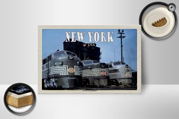 Panneau en bois voyage 18x12 cm New York New York Central Railroad trains 2