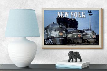 Panneau en bois voyage 18x12 cm New York New York Central Railroad trains 3