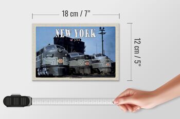 Panneau en bois voyage 18x12 cm New York New York Central Railroad trains 4