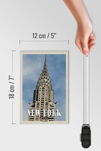 Panneau en bois voyage 12x18 cm Gratte-ciel New York Chrysler Building 4