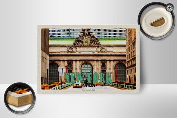Panneau en bois voyage 18x12 cm New York USA décoration Grand Central Terminal 2