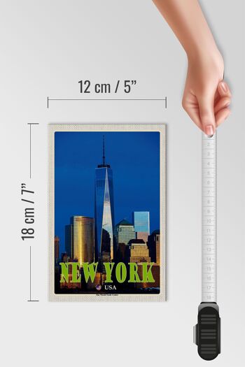 Panneau en bois voyage 12x18 cm New York USA décoration One World Trade Center 4