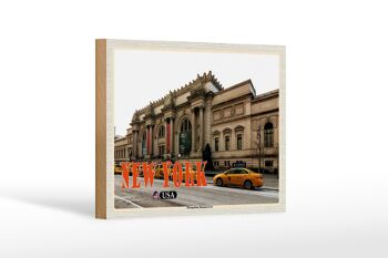 Panneau en bois voyage 18x12 cm New York USA Metropolitan Museum of Art 1