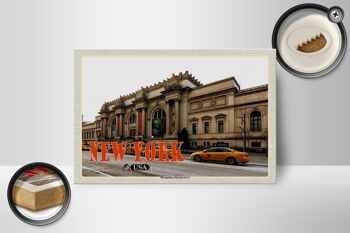 Panneau en bois voyage 18x12 cm New York USA Metropolitan Museum of Art 2