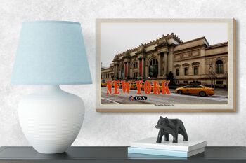 Panneau en bois voyage 18x12 cm New York USA Metropolitan Museum of Art 3