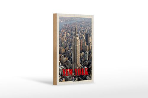 Holzschild Reise 12x18 cm New York Empire State Building Dko