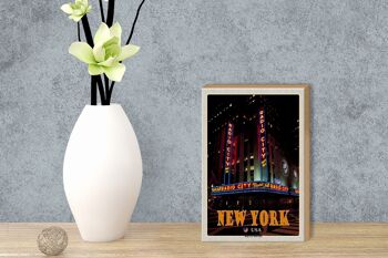 Panneau en bois voyage 12x18 cm, décoration de New York USA Radio City Music Hall 3