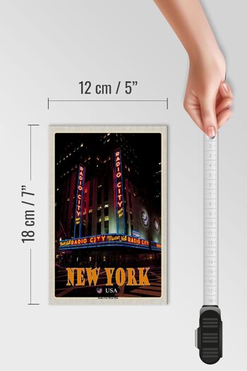 Panneau en bois voyage 12x18 cm, décoration de New York USA Radio City Music Hall 4