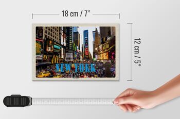 Panneau en bois voyage 18x12 cm New York USA Times Square Center 4