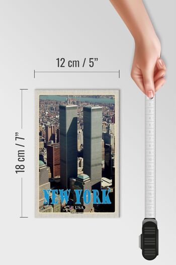 Panneau en bois voyage 12x18 cm New York USA World Trade Center 4