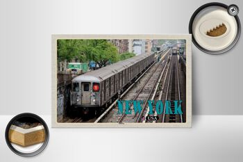 Panneau en bois voyage 18x12 cm New York USA Subway décoration en tôle 2