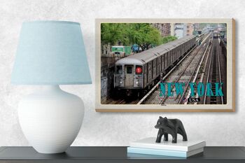 Panneau en bois voyage 18x12 cm New York USA Subway décoration en tôle 3
