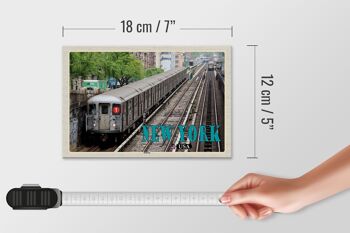 Panneau en bois voyage 18x12 cm New York USA Subway décoration en tôle 4