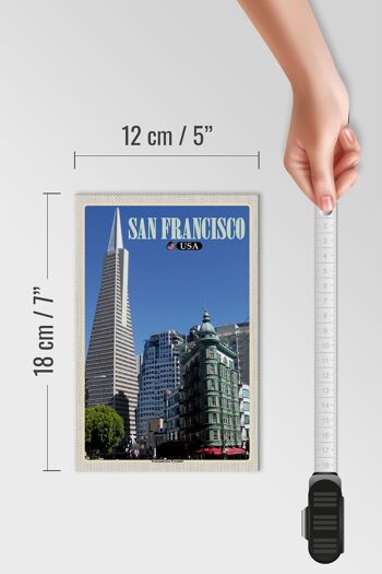 Panneau en bois voyage 12x18 cm San Francisco USA Transamerica Pyramid 4