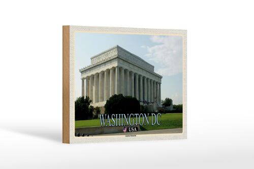 Holzschild Reise 18x12 cm Washington DC USA Lincoln Memorial Dekoration