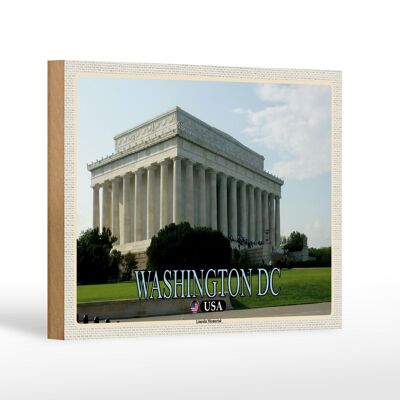 Holzschild Reise 18x12 cm Washington DC USA Lincoln Memorial Dekoration