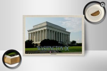 Panneau en bois voyage 18x12 cm, décoration commémorative Washington DC USA Lincoln 2