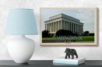 Panneau en bois voyage 18x12 cm, décoration commémorative Washington DC USA Lincoln 3