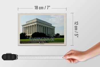 Panneau en bois voyage 18x12 cm, décoration commémorative Washington DC USA Lincoln 4