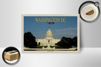 Panneau en bois voyage 18x12 cm Washington DC USA Capitole des États-Unis 2