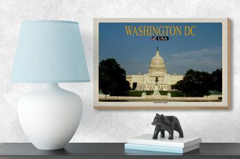 Panneau en bois voyage 18x12 cm Washington DC USA Capitole des États-Unis 3