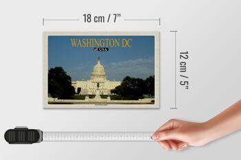 Panneau en bois voyage 18x12 cm Washington DC USA Capitole des États-Unis 4