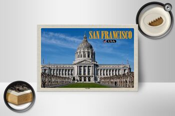 Panneau en bois voyage 18x12 cm, décoration de l'hôtel de ville de San Francisco USA 2