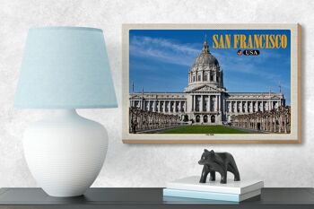 Panneau en bois voyage 18x12 cm, décoration de l'hôtel de ville de San Francisco USA 3