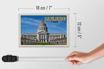 Panneau en bois voyage 18x12 cm, décoration de l'hôtel de ville de San Francisco USA 4