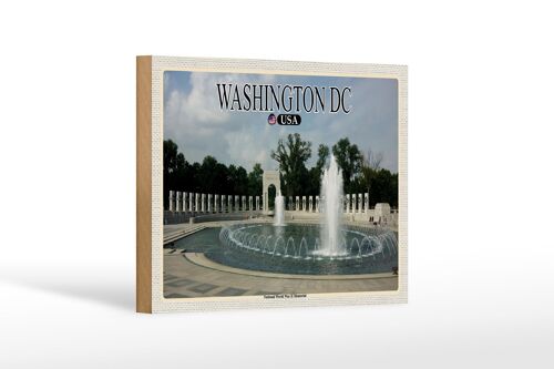 Holzschild Reise 18x12 cm Washington DC USA National World War II Memorial