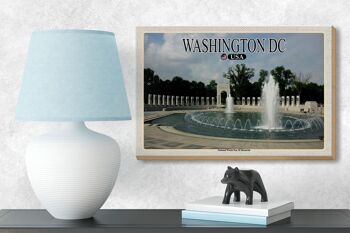 Panneau en bois voyage 18x12 cm Washington DC USA National World War II Memorial 3