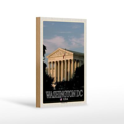 Cartel de madera viaje 12x18 cm Washington DC EE.UU. Decoración Corte Suprema de EE.UU.