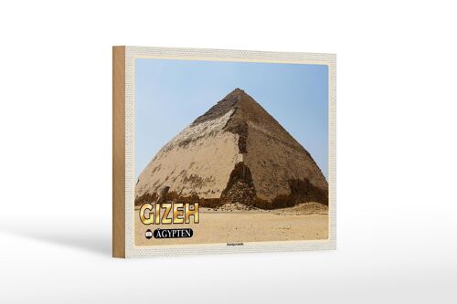 Holzschild Reise 18x12 cm Gizeh Ägypten Knickpyramide Dekoration