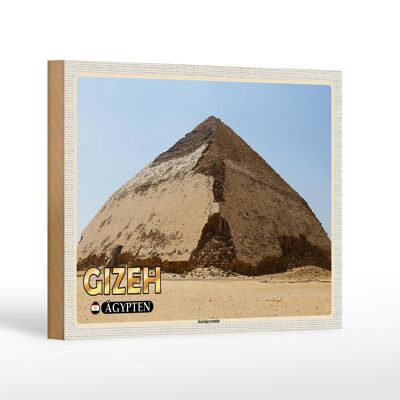 Cartello da viaggio in legno 18x12 cm Giza Egitto decorazione piramide piegata