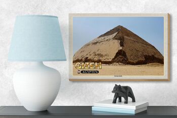 Panneau en bois voyage 18x12 cm Gizeh Egypte décoration pyramide courbée 3