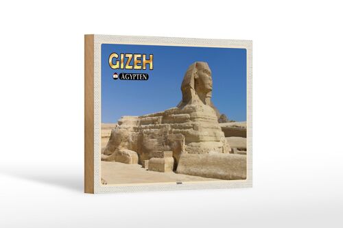 Holzschild Reise 18x12 cm Gizeh Ägypten Sphinx Geschenk Dekoration