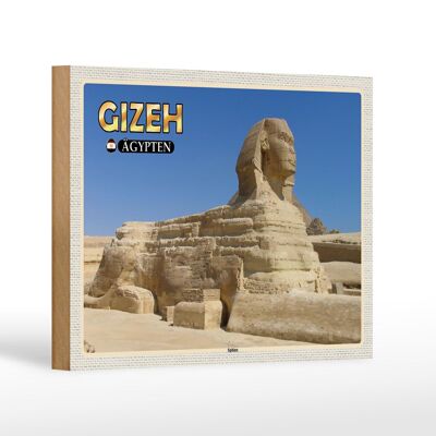 Holzschild Reise 18x12 cm Gizeh Ägypten Sphinx Geschenk Dekoration