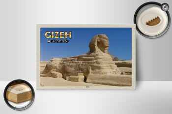 Panneau en bois voyage 18x12 cm Gizeh Egypte Sphinx décoration cadeau 2