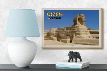 Panneau en bois voyage 18x12 cm Gizeh Egypte Sphinx décoration cadeau 3