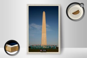 Panneau en bois voyage 12x18 cm Washington DC USA Washington Monument 2