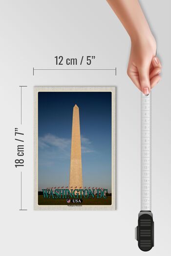 Panneau en bois voyage 12x18 cm Washington DC USA Washington Monument 4