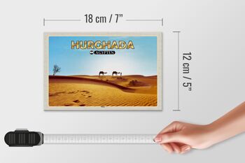 Panneau en bois voyage 18x12 cm Hurghada Egypte décoration chameaux du désert 4