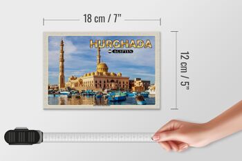 Panneau en bois voyage 18x12 cm Hurghada Egypte Mosquée Abdel Moneim Riad 4