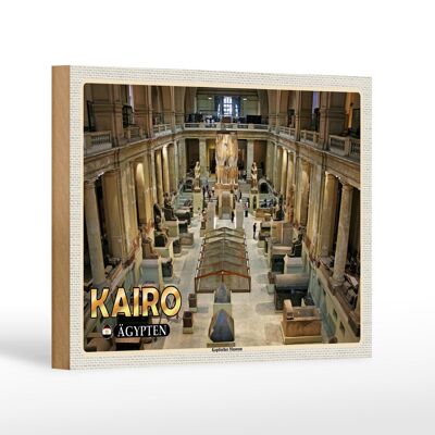 Cartello in legno da viaggio 18x12 cm Cairo Egitto Museo Copto