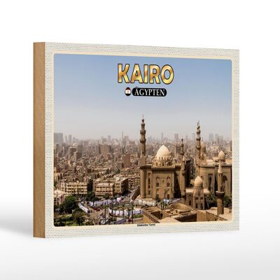 Cartello in legno da viaggio 18x12 cm Cairo Egitto Quartiere Islamico