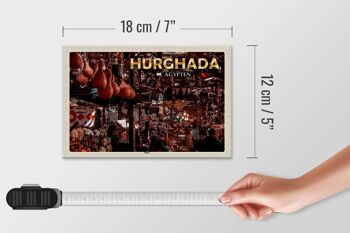 Panneau en bois voyage 18x12 cm Hurghada Egypte bazar cadeau 4