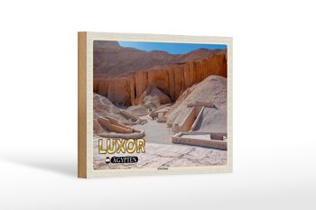 Panneau en bois voyage 18x12 cm Louxor Egypte décoration Vallée des Rois 1