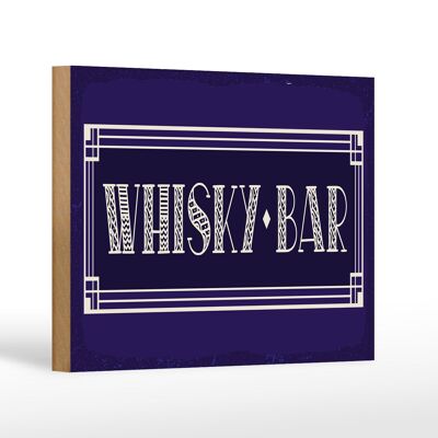 Cartel de madera 18x12 cm Decoración Whisky Bar