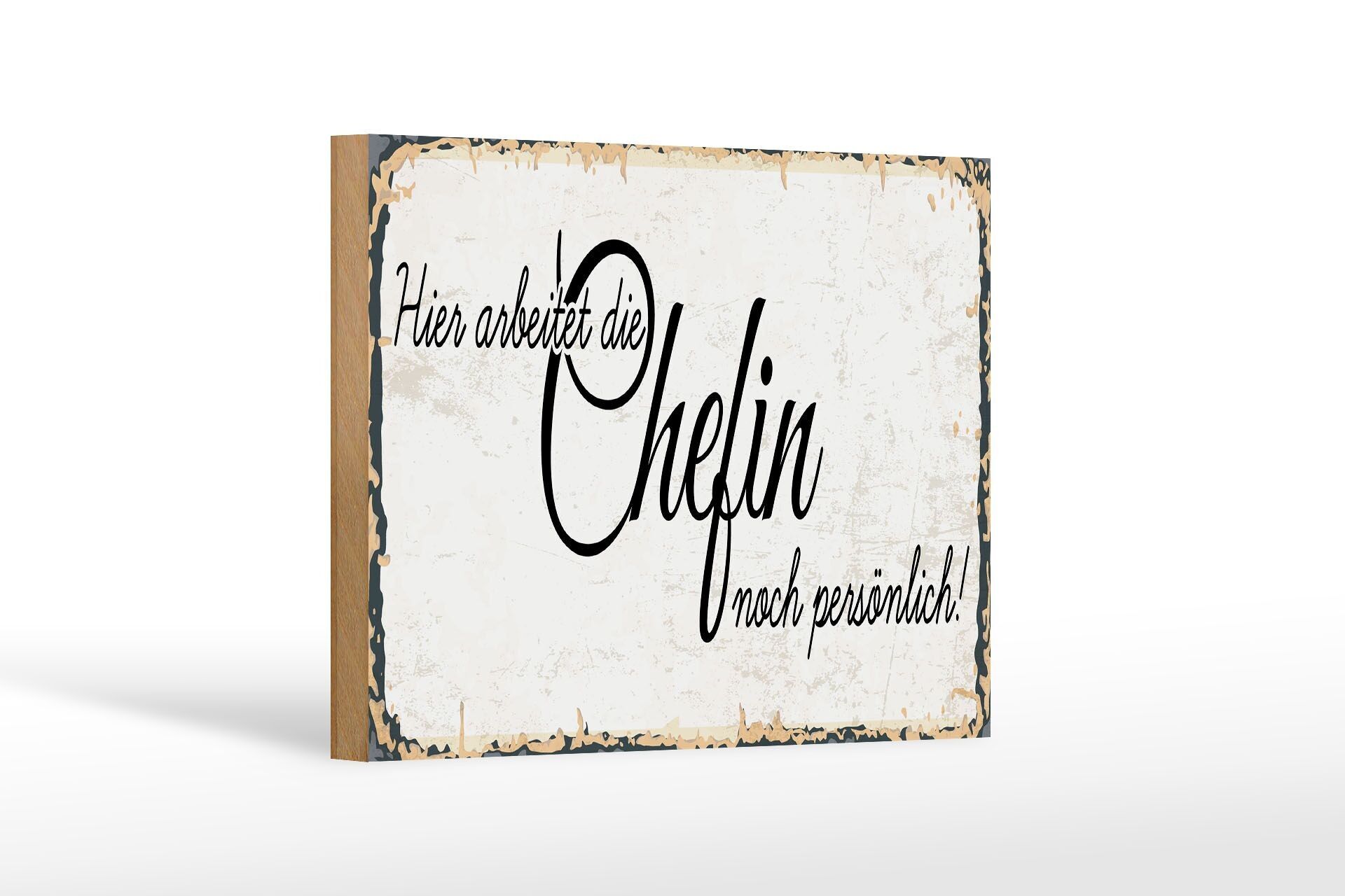 Cartel de madera que dice 18x12 cm Aquí el jefe sigue trabajando personalmente decoración